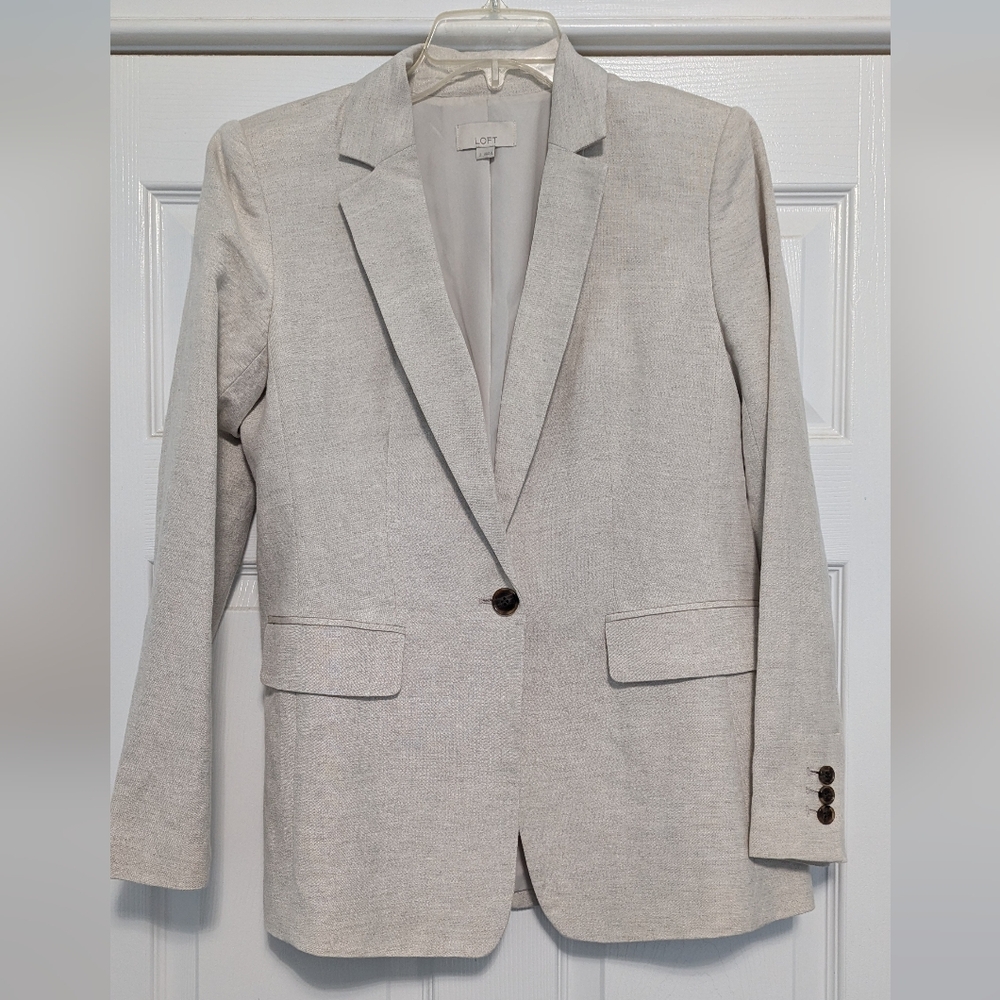 LOFT Off White/Ivory/Beige Women's Blazer Size 2